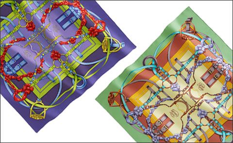 Арт-аксессуары: шелковые платки от Hermes