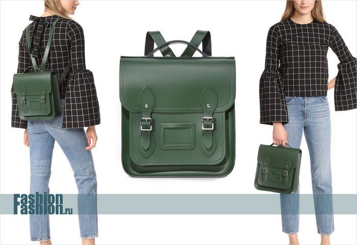 Зелёный портфель-рюкзак
