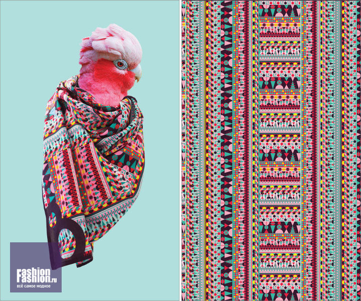 Яркие попугаи в коллекции шарфов Blazon