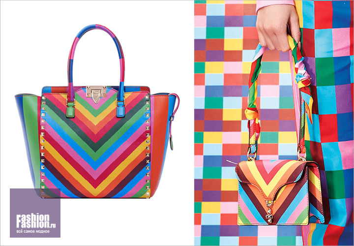 Разноцветные сумки с принтами