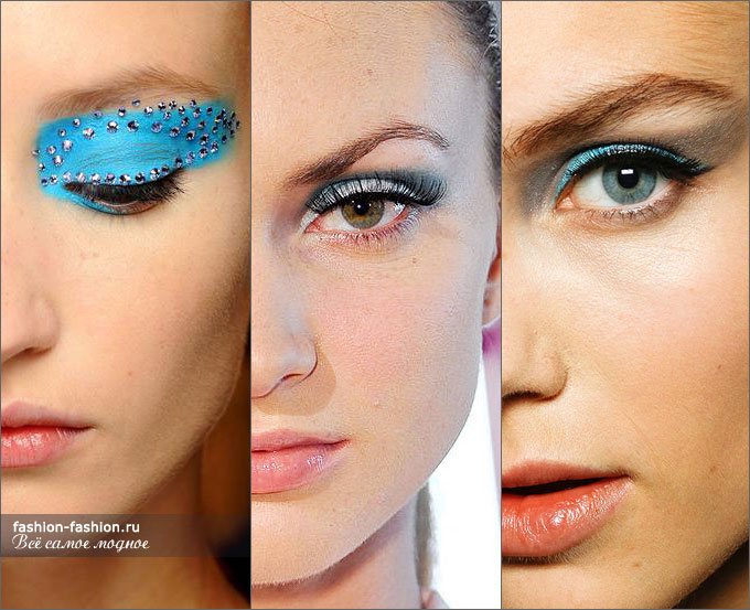 Тенденции в  макияже: голубые оттенки
