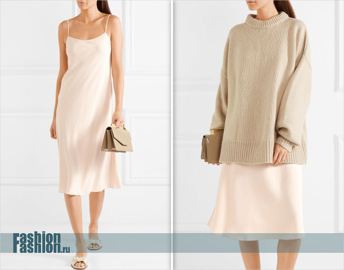 Платье-комбинация со свитером
