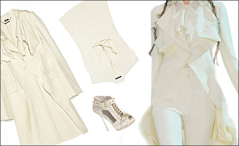 Total-look цвета ivory от Alexander McQueen