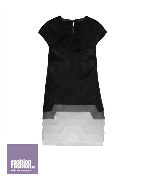 Чёрно-белое платье из органзы от Fendi