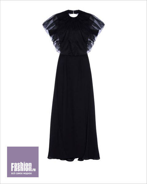 Чёрное платье с прозрачным слоем из шифона Wadha