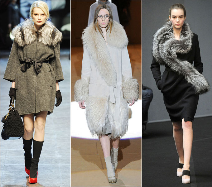 Пальто с меховыми деталями. Dolce & Gabbana, Marc Jacobs, Roland Mouret