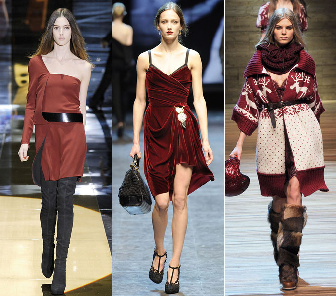 Терракотовы и вишневый: Gucci, Dolce & Gabbana, D&G